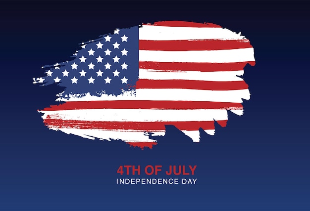 День независимости соединенных штатов 4 июля сша гранж флаг