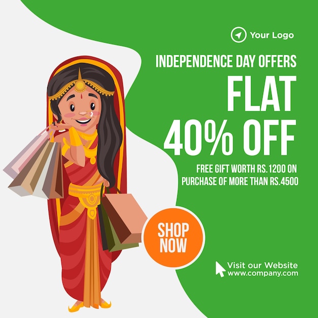 Independence day offers flat off banner