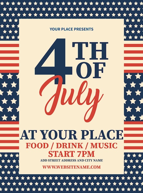 independence day party poster flyer or social media post design