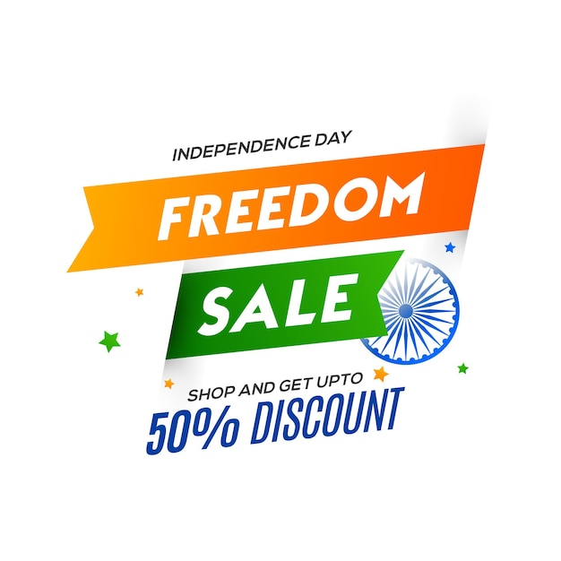 8月15日のイラストでインドのお祝いの独立記念日セール