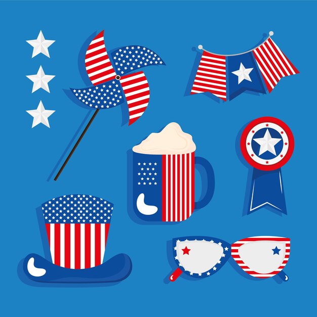 Vector independence day symbol set
