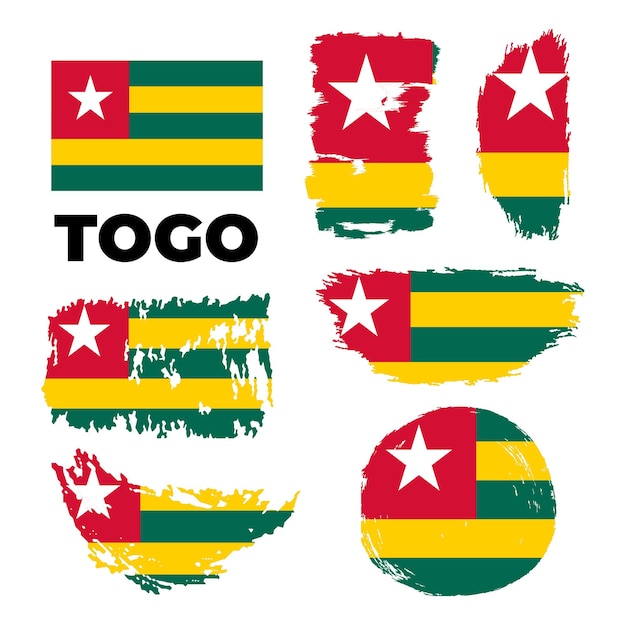 Independence day of togo country abstract flag in shape