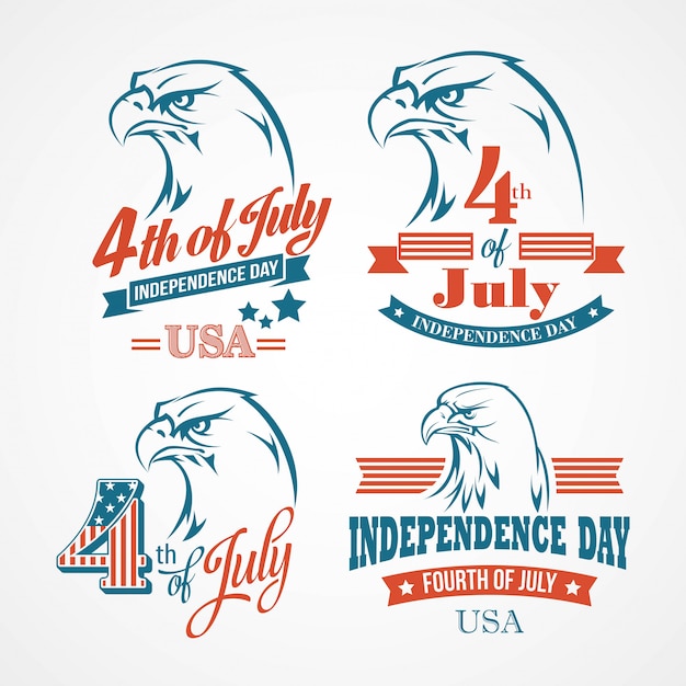 Independence Day typography and an eagle.