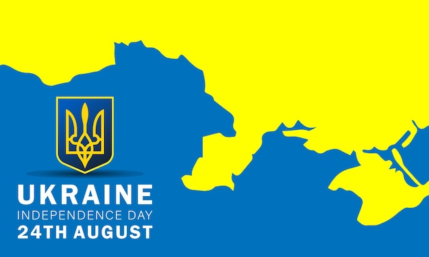 우크라이나 독립 기념일 인사말 카드 우크라이나 국경일 템플릿 디자인 번역 quotIndependent day of Ukraine 24th of Augustquot