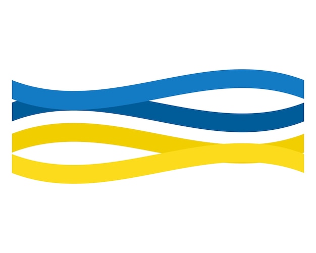 Vector independence day ukraine conceptual flag yellow and blue ribbon sign national symbol