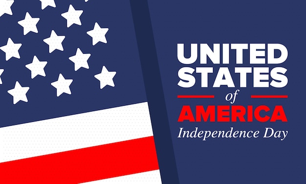 Independence Day in United States of America The Fourth of July July 4 American flag Vector art