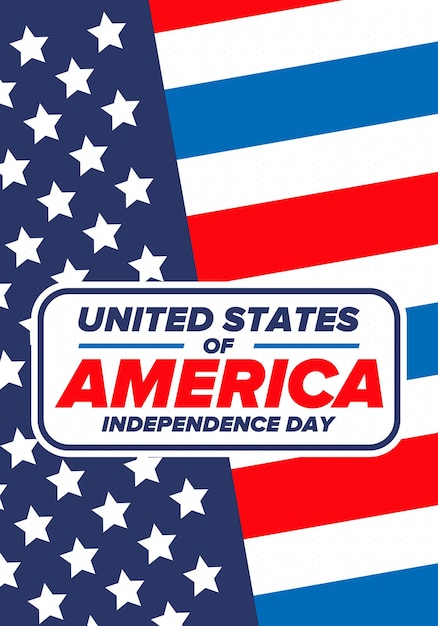 Independence Day in United States of America The Fourth of July July 4 American flag Vector art