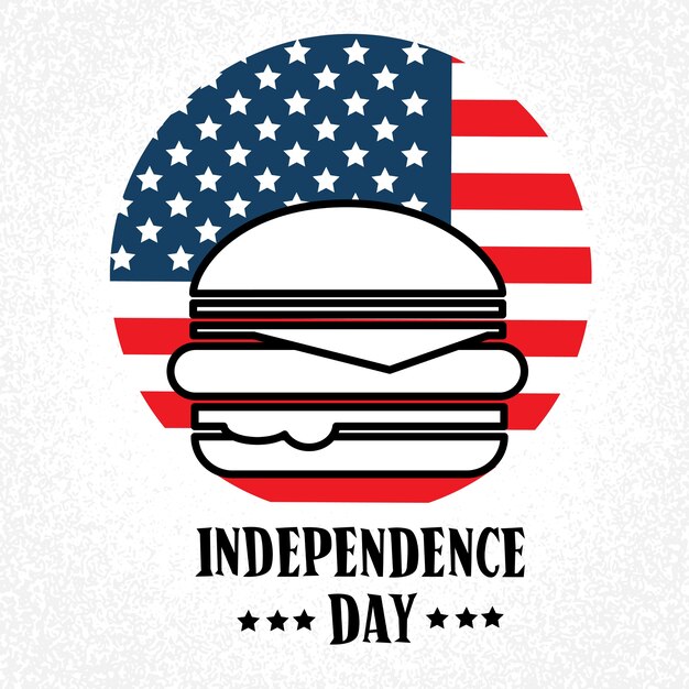 Vettore independence day stati uniti american holiday burger