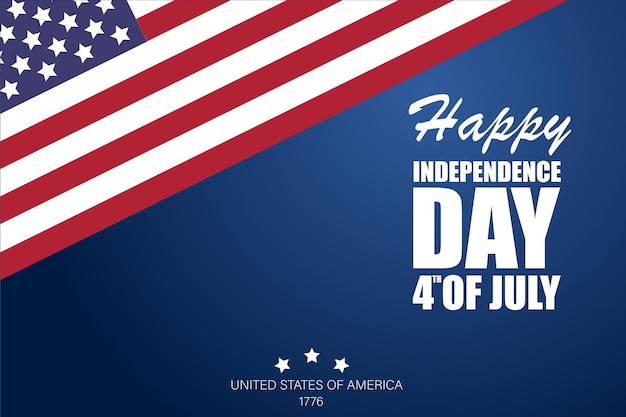 Independence Day of the USA Fourth of July Design with Flag and Stars Creative design