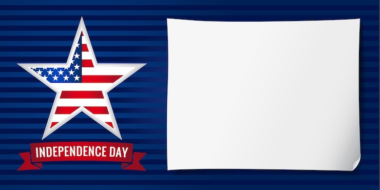 Vector independence day of usa postcard template sample design