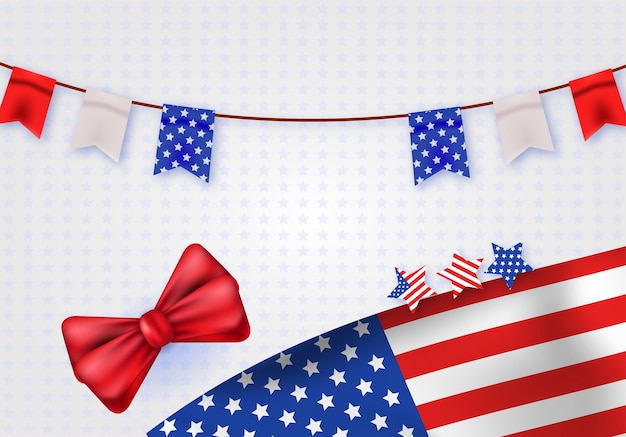 Independence day with america flag background