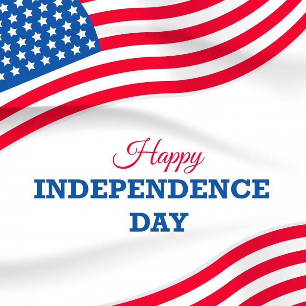 independence day with usa flag on white 
