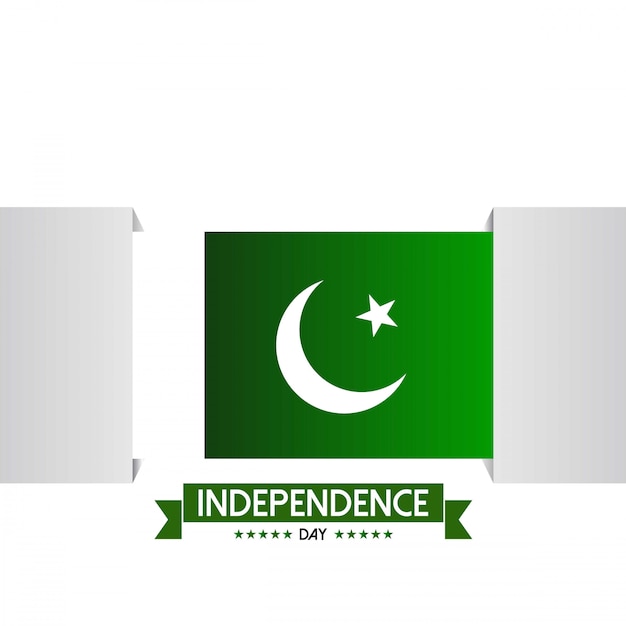 Vector independence of pakistan with pakistan flag