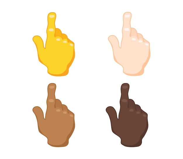 Vector index finger pointing up emoji gesture vector isolated icon illustration. index finger pointing up