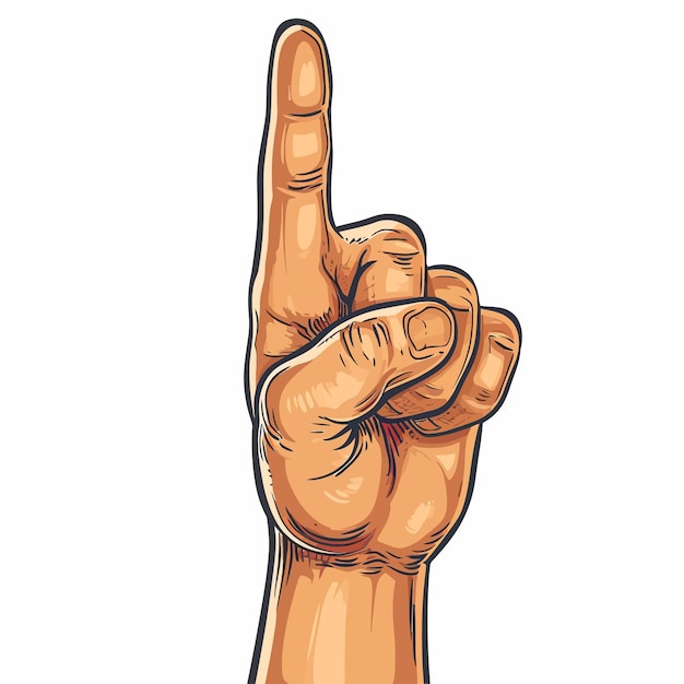 Вектор index_finger_pointing_up_vector_illustration (показатель пальца вверх)