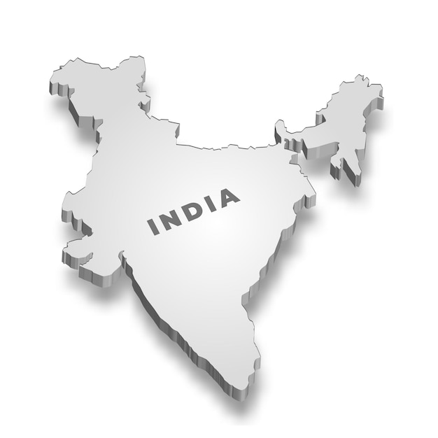 India 3D-kaart met isometrische weergave