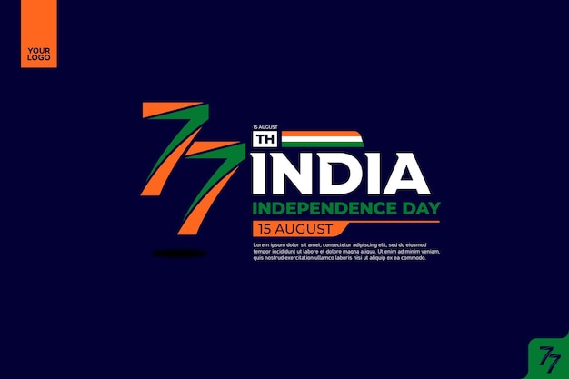 Vector india 77th independence anniversary logotype