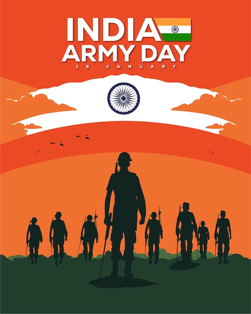 Vector india army day