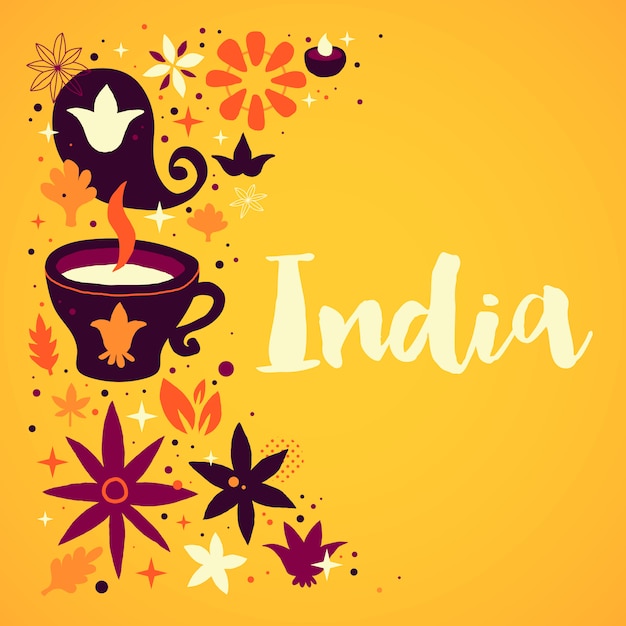 India background template with national elements