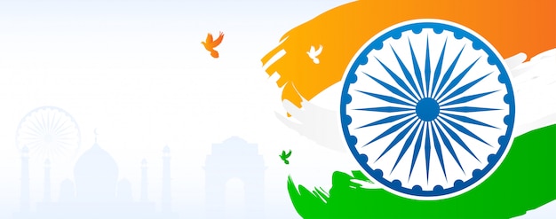 India Banner Background. Indian flag with copy space.