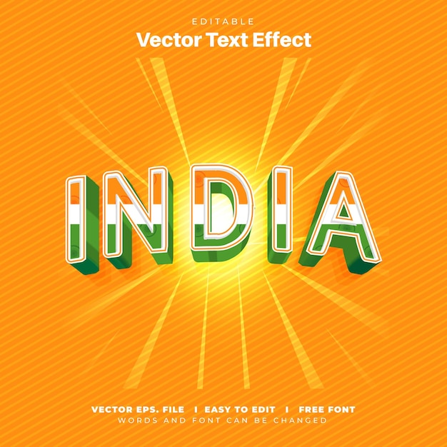 India bewerkbaar teksteffect 022