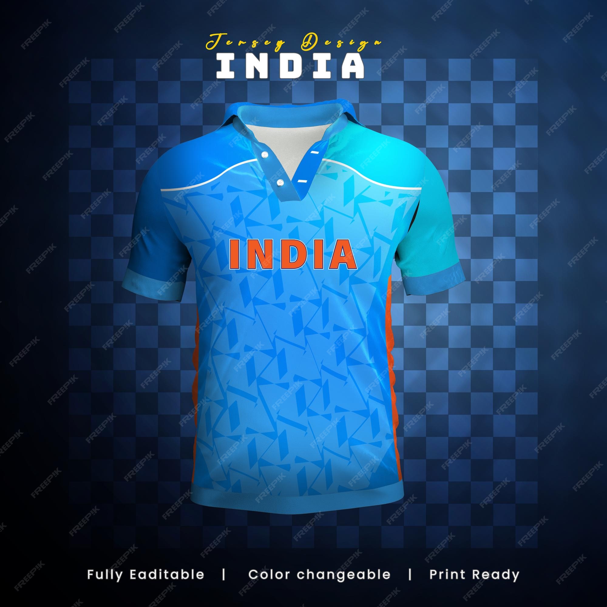 Premium Vector  India cricket team sports kid design or india cricket  jersey design