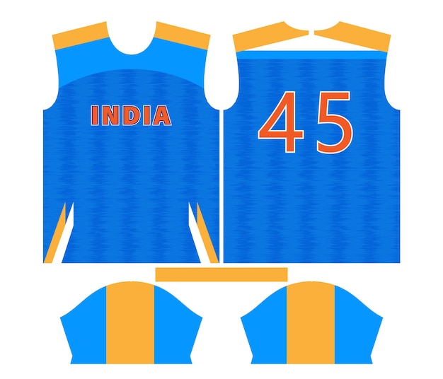 ベクトル インドのクリケット チーム スポーツの子供のデザインまたはインドのクリケット ジャージのデザイン
