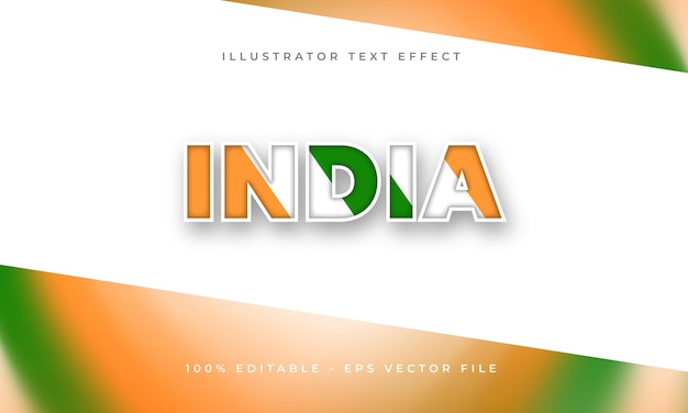 India editable text effect with Indian flag texture