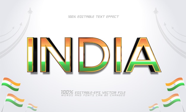 india editable text effect