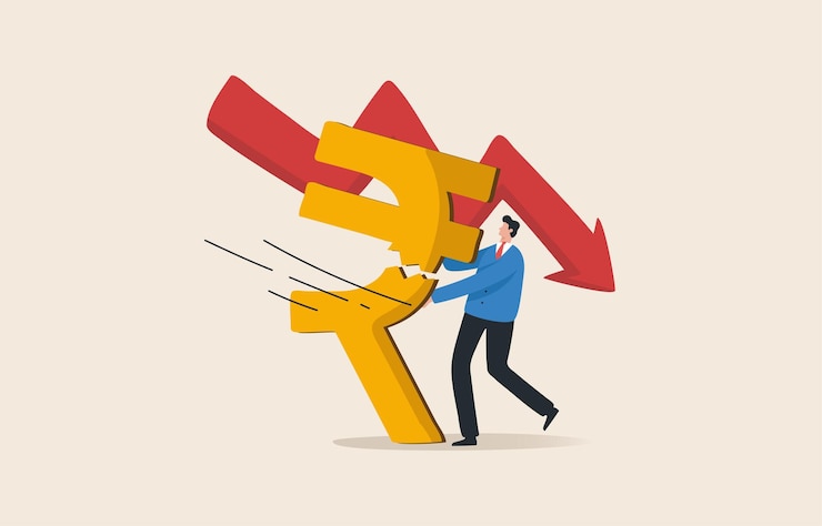 Vector インド金融危機ルピー通貨危機金融政策危機不況インド経済
