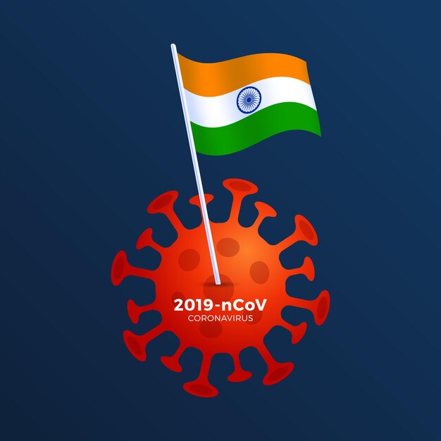 India flag coronavirus prevention  illustration.