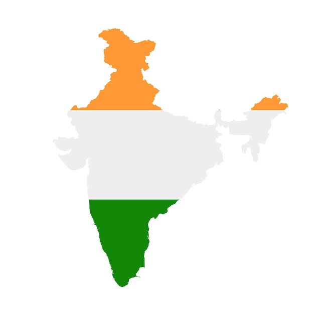 白いベクトル図に分離されたインドの旗