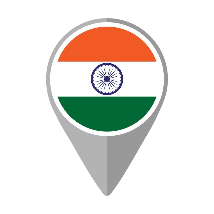 वेक्टर india flag on location pin