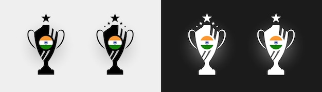 India flag trophy vector illustration