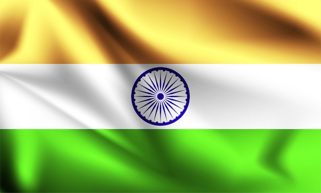 India flag waving with the wind, 3D illustration