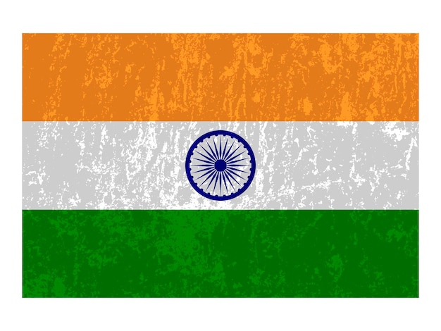 India grunge vlag officiële kleuren en proportie vectorillustratie