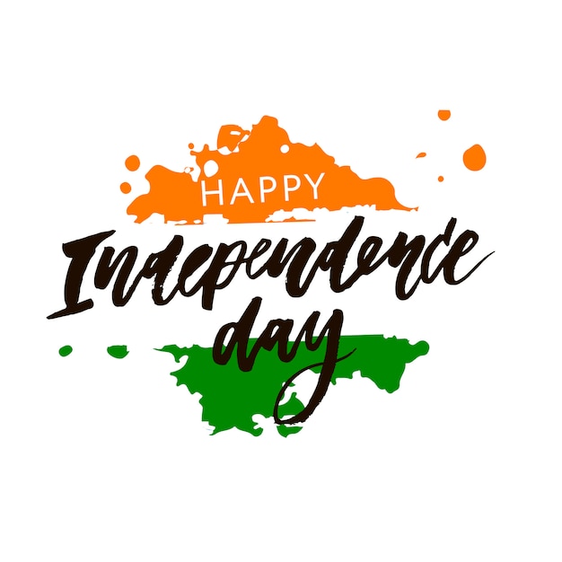 India independence day 15 agosto lettering calligrafia illustrazione