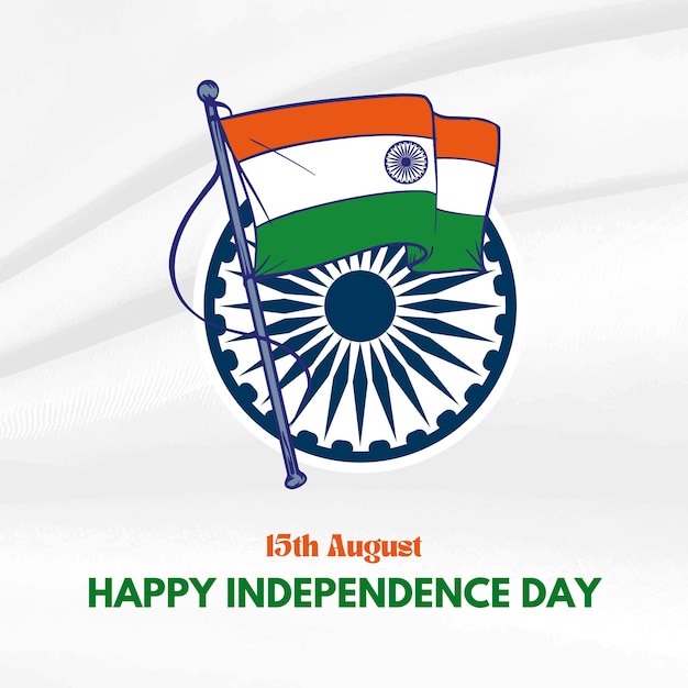 Vector india independence day background social media post design