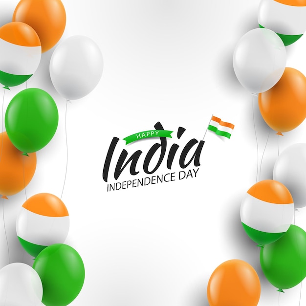 風船とインドの独立記念日の背景