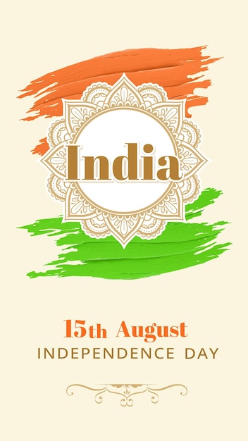 Vector india independence day card august 15