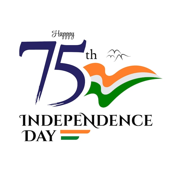 Vector india independence day greeting with indian flag logo