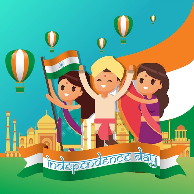 Vector india independence day illustration