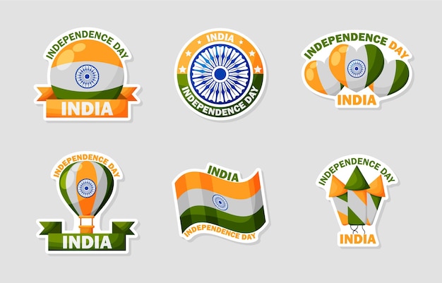 インドの独立記念日のステッカーパック