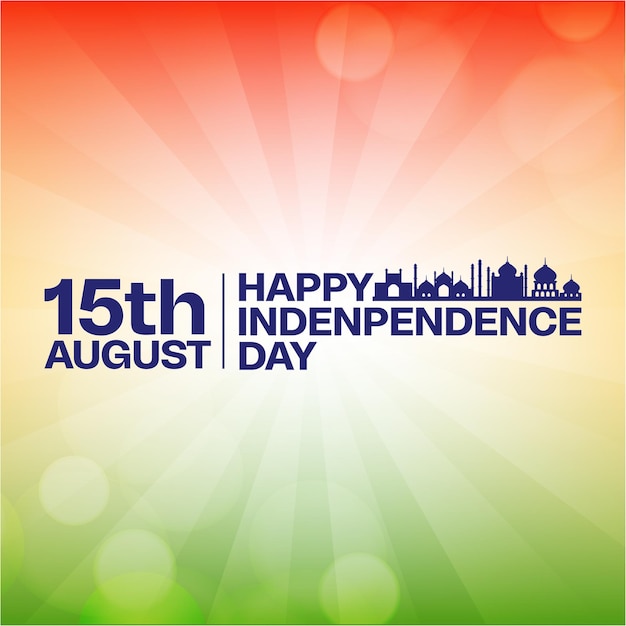 Vector india independence post design vector typography