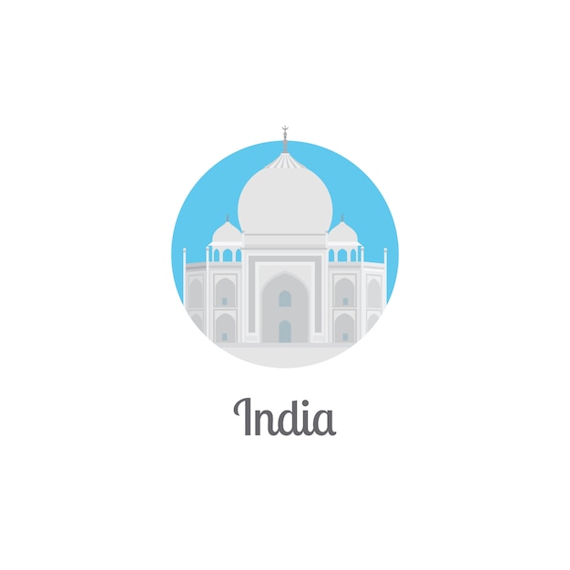 India landmark isolated round icon