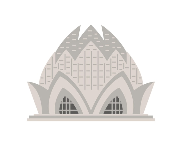 India illustrazione del tempio del loto isolata