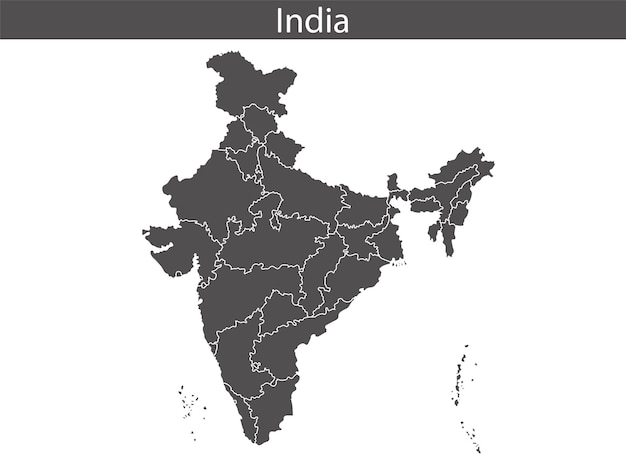 India map isolated on white background Vector illustration