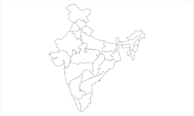 Vettore contorno della mappa dell'india