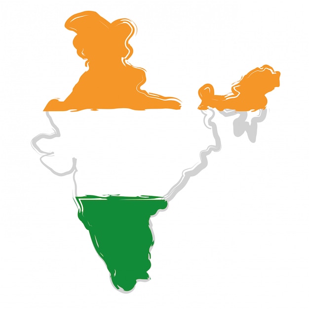 インドの地図シルエット