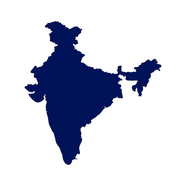 Vector india map silhouette